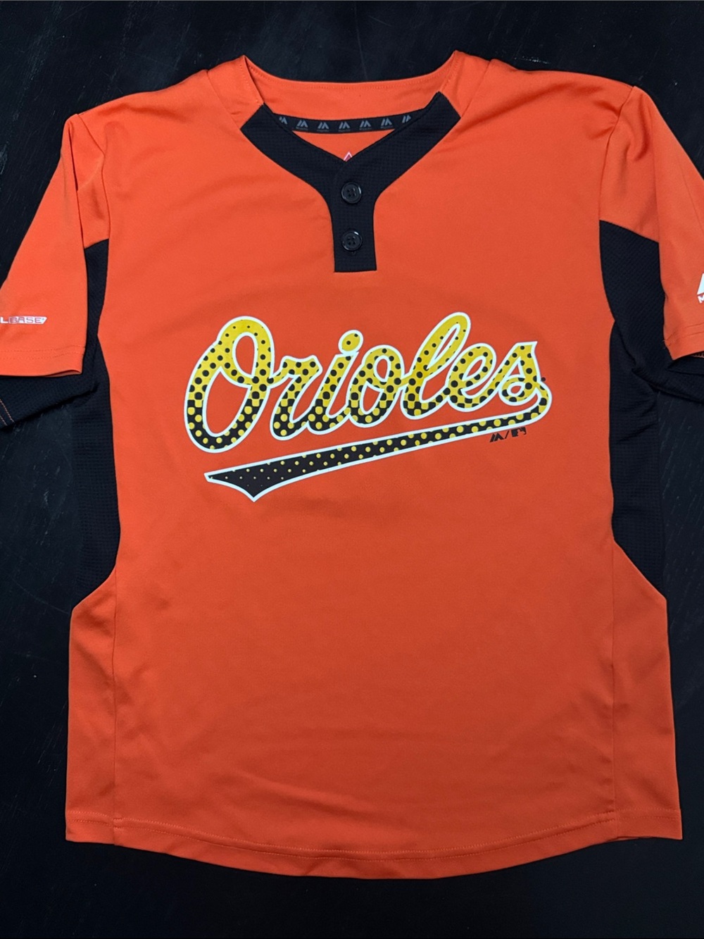 Majestic Baltimore Orioles Orange and Black Orioles Youth Baseball Jersey size M
